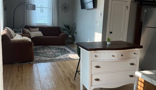 Unwind at De Jean Loft above Kickapoo Hardware in downtown La Farge!