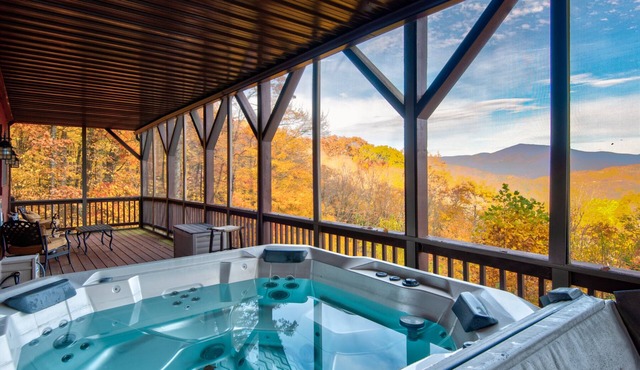 Up Here In the Mountains - Luxury Cabin in Newland with Views, Hot Tub, & Pool Table!