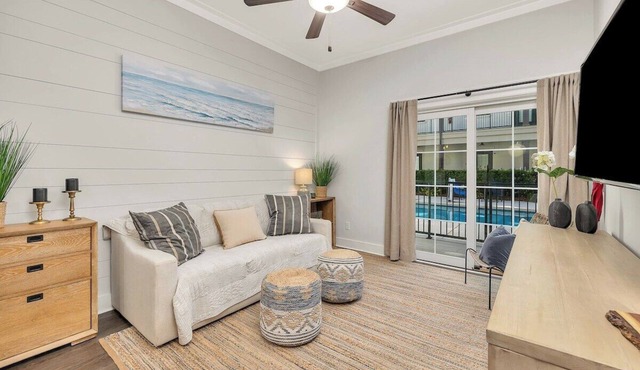 Updated condo with pool & steps to village