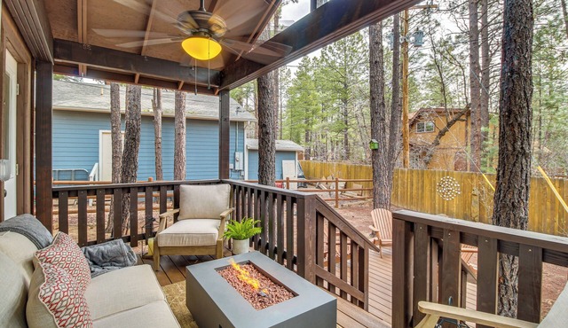 Updated Deck & Fireside Table: Pinetop Cottage