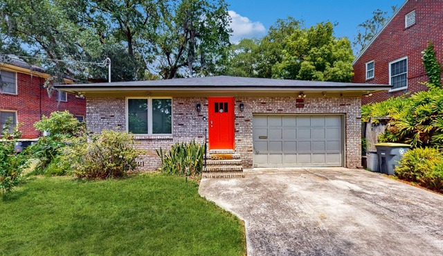 Updated house with enclosed yard, patio, central AC, & washer/dryer