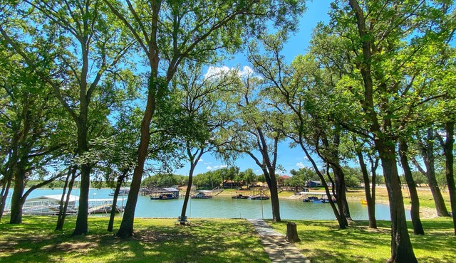 Updated Shady Lakeside Retreat on Lake Brownwood with Large Boat Dock