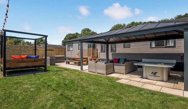 Upgraded for 2025, now featuring a tilt-and-turn gazebo over the hot tub.