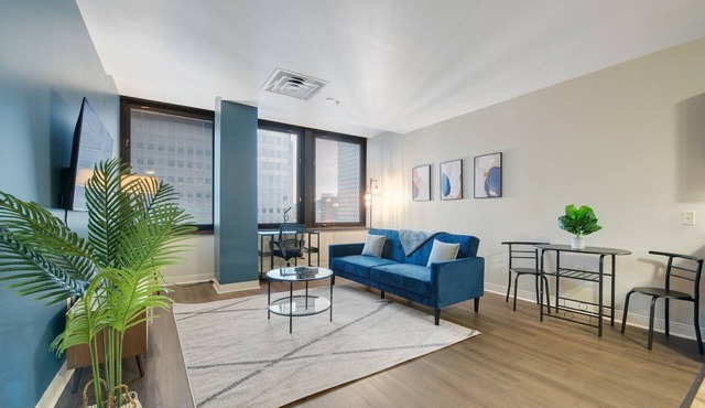 Upscale Charm | PREMIUM LOCATION | 24/7 Valet Gym Terrace Roku + 2 TVs!