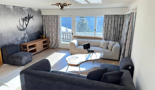 Vacation home with wellness area in alpine chic retro style