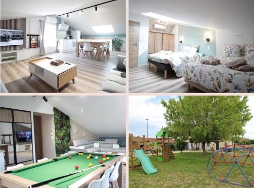 Verdun Centre - Full climatisation - 3 chambres - 7 couchages - 10 personnes - Parking Proche - Terrain 800m2 - Balnéothérapie - Air de jeux extérieurs - TOP CONFORT - Géré par PrestaZen'Services