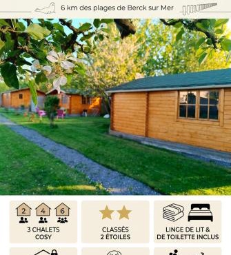 Verton, Gîte Les chalets du Fliers Meublés de tourisme classés 2 étoiles plage de BERCK SUR MER