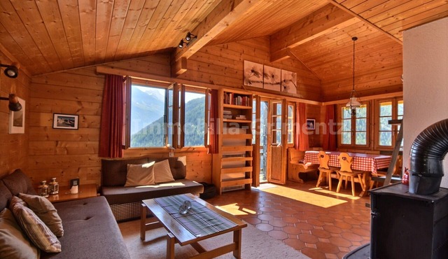 Very comfortable chalet on 2 levels, for 6 people, living room with fireplace, kitchen area with dis