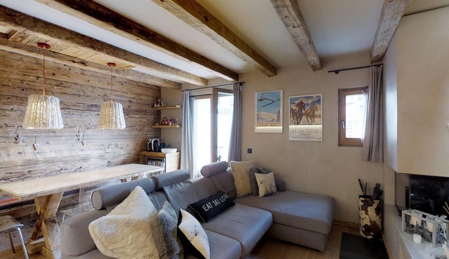 Very modern 3-room-apartment with its special alp chic-style furnishing and a la