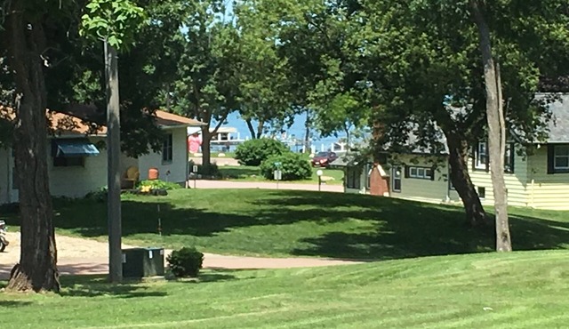 View of West Lake Okoboji. Walk to Lake and Private Association Beach.