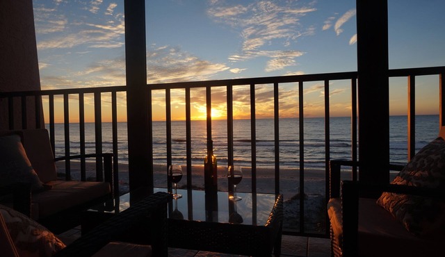 View Spectacular Sunsets from your balcony overlooking Indian Rocks Beach.