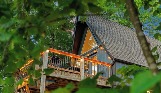 Views! Lux A-Frame w/Private Hot Tub and Fire Pit. King Beds!