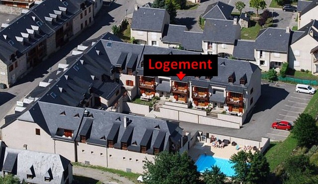 Vignec - Saint Lary: 3-room apartment 50m² cabin, balcony, mountain view, parking, WIFI