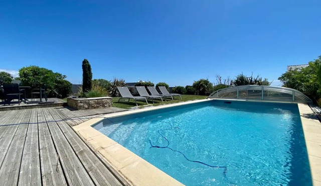 Villa 10 persons SEA VIEW with CHIMNEY and SAUNA 500m BEACH