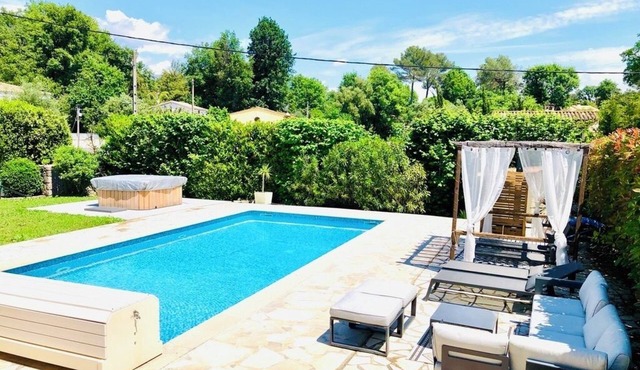 Villa 10p Heated Secured Pool, Spa Jacuzzi - 20 min Cannes Nice