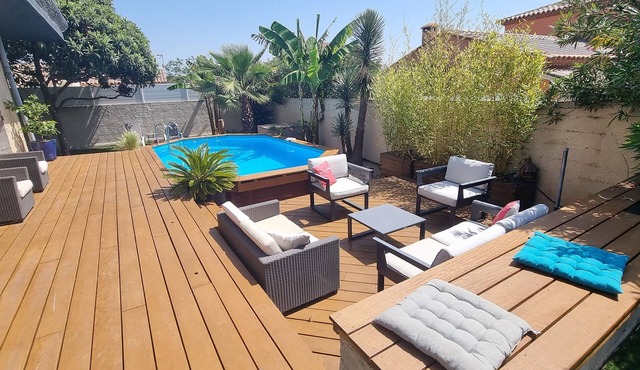 Villa 8 pers exotic garden heated pool near sea