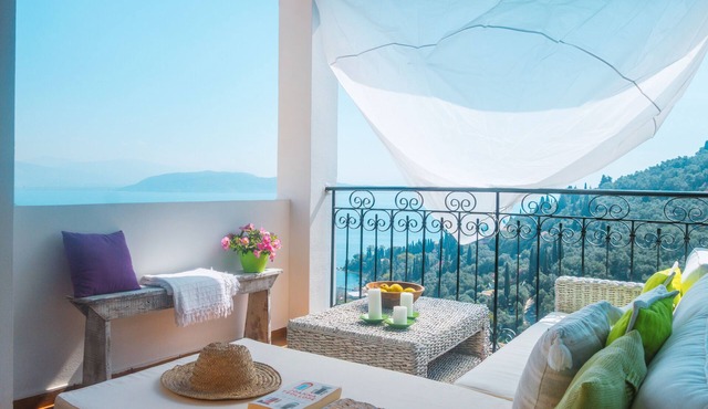 Villa Agni: Stunning views of Agni Bay, village location