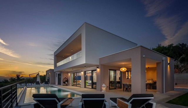 Villa Dujma – Luxurious Wellness Escape with Sea View, Pools, Sauna, Gym & Massage Room