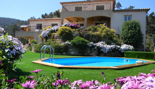 Villa heated SWIMMING POOL SPECTACULAR view of the BAY of Cannes FIREWORKS