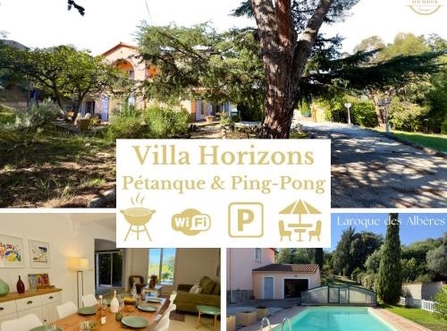 Villa Horizons 3 étoiles-Spacieuse-Climatisation-Piscine privée-Terrain de pétanque-Table de Ping-Pong-Quilles-Equipements Sport-SudSejourConciergerie