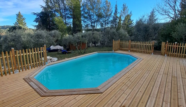 VILLA in Provence Verte with swimming pool surrounded by olive trees.