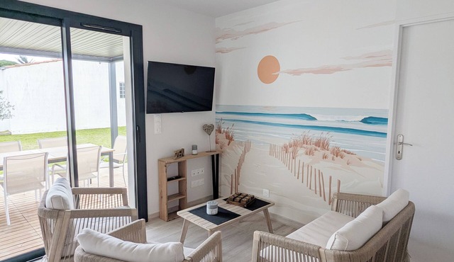 Villa ØRA - F3 new with all comforts + garden, near beach and market