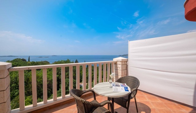 Villa Panorama Dubrovnik (S1) - Deluxe Double Room with Terrace and Sea View