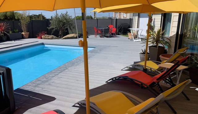 Villa Plain Pied' Av Heated pool & Sauna 300 m from the sea