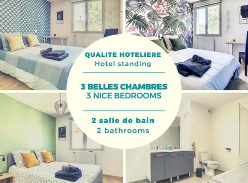 Villa Poète avec jardin 3 Chambres Parking gratuit
