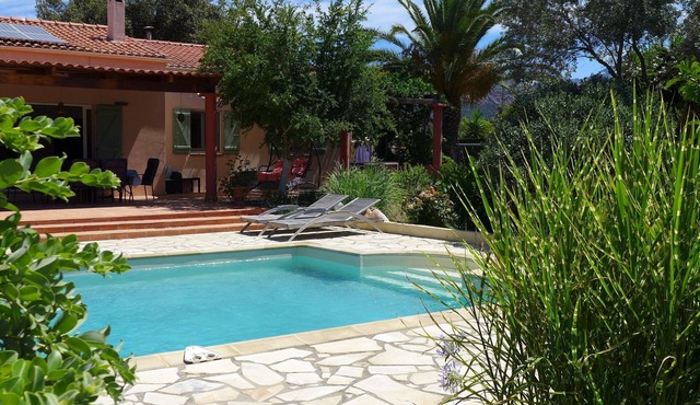 Villa, pool in the Corsican maquis