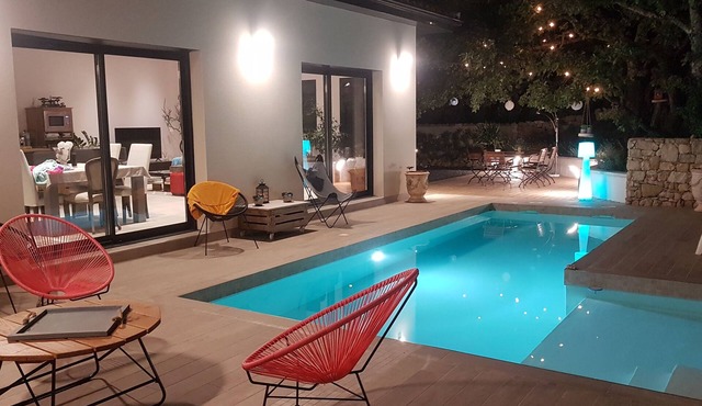 VILLA PPIED, AIR CONDITIONING, HEATED SWIMMING POOL, FREE ELECTRIC PARKING BELVEZET