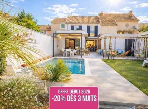 Villa Saint-Hubert - Idéal Familles & Groupes - 10min Avignon et Château-neuf-du-Pape - 5min Gare - Élégance provençale haut de gamme - Jardin aménagé clos - Parking privé gratuit - Au calme