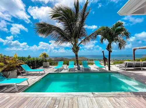 Villa SEA VIEW, 5 min from the beach, overlooking the caribbean sea, private pool