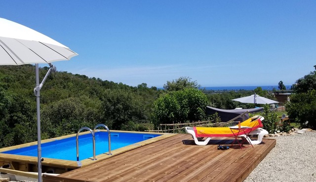 Villa set between the sea and the Massif de Bavella, magnificent view.