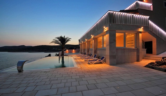 VILLA SOFIA see front with pool and hot tub