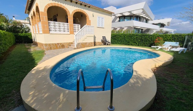 Villa SOL Y MAR on the beach front in Oliva Nova.