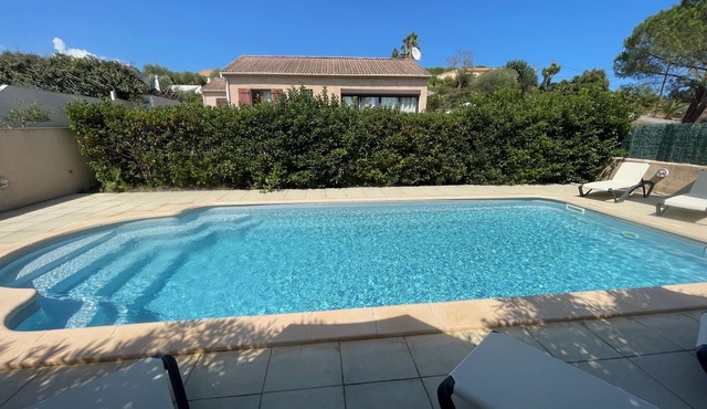 Villa SPIAGGIA sleeps 5, shared pool between sea and mountains.