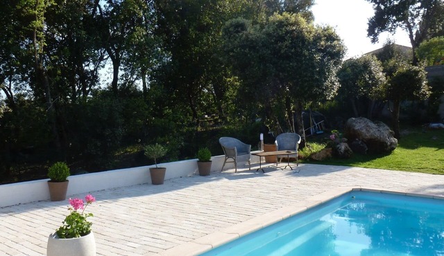 Villa Valbonne, quiet, south facing, not overlooked with a glimpse of the sea.
