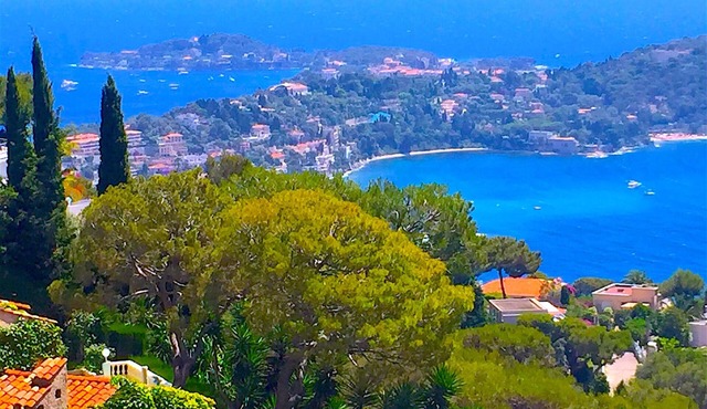 Villa with Stunning View of Cap Ferrat, Heated Infinity Pool, AC and free WiFi