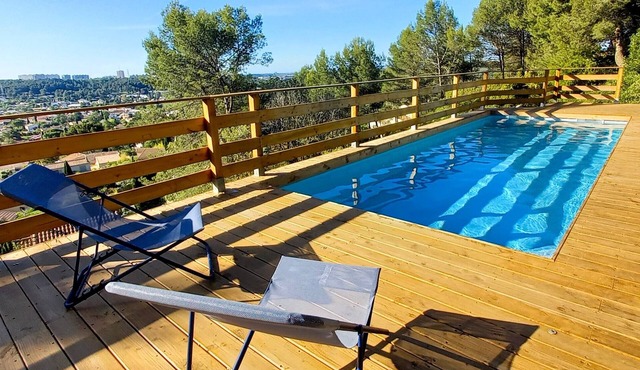 Villa with private pool in the countryside 3 km from Montpellier, beautiful view (city/sea)