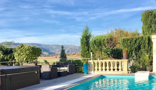 Villa with views and pool.