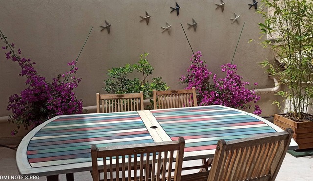 Village house with garage