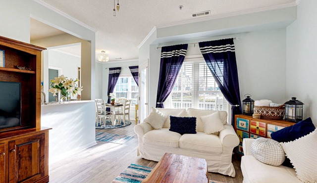 Village of Five Points pet friendly condo with pool, gym, and tennis access