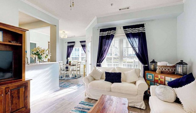 Village of Five Points pet friendly condo with pool, gym, and tennis access