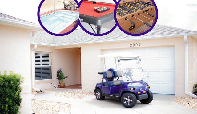 Villages Courtyard Villa with Pool & Golf Cart