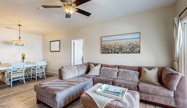 Villas at Bay Crossing dog-friendly condo with pool, balcony, water views, & W/D