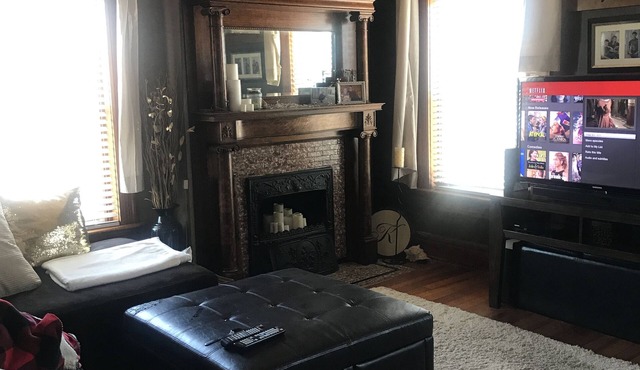 Vintage upstairs penthouse apartment with recreational room and gym