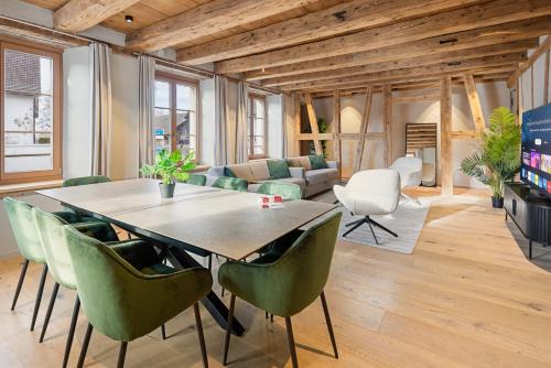 Visionary Hospitality Bassersdorf, Zürich - Premium Apartments in Swiss Style with Free Parking, Washer, Kitchen, Terrace, Vaulted Cellar Event Room, Bus Stop, 15' City & Airport
