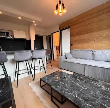 Vue Mont blanc, ski et village