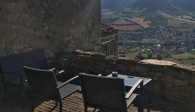 Vue,terrasse,balcon,calme,hameau,tour Médiévale Perchée